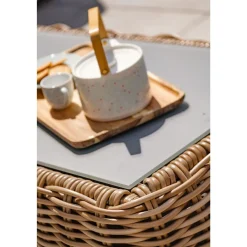 Salon bas de jardin - 6 places - Résine tressée - Marron - BORABORA