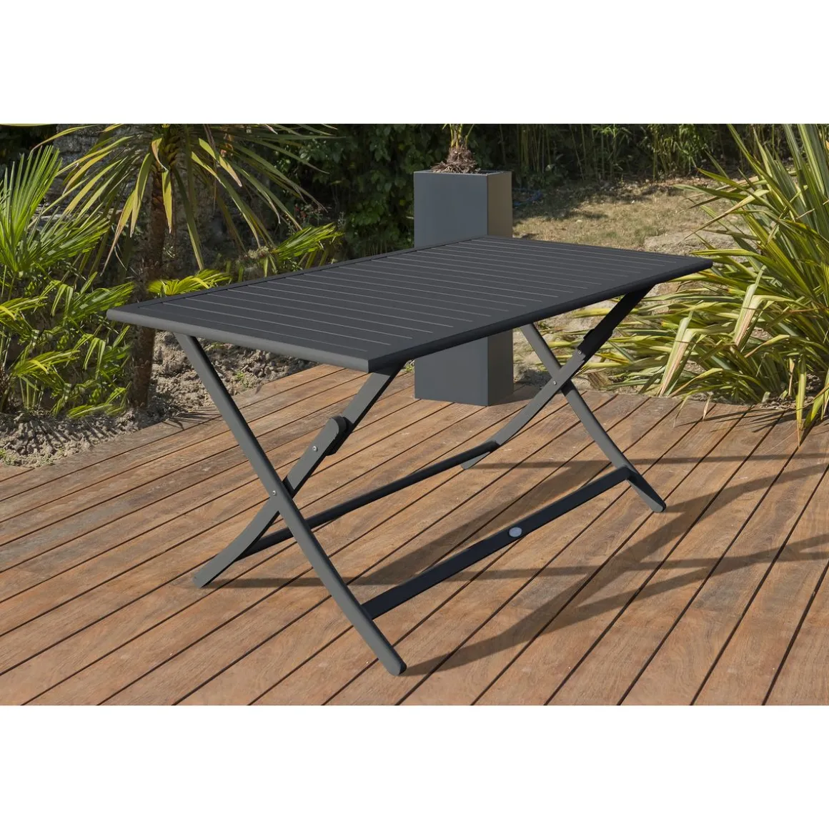 Salon de jardin - 4 places - Aluminium - Anthracite - MARIUS