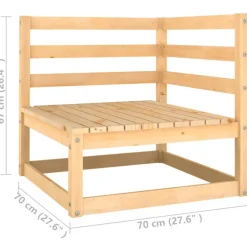 Salon de jardin 2 pcs avec coussins Bois de pin massif