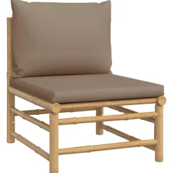 Salon de jardin 10 pcs avec coussins taupe bambou