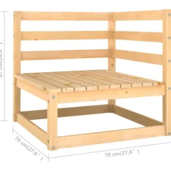 Salon de jardin 10 pcs avec coussins Bois de pin massif