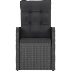 Salon de jardin 11 pcs avec coussins resine tressee noir