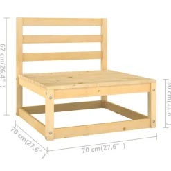 Salon de jardin 11 pcs bois de pin massif