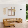Salon de jardin 11 pcs bois de pin massif