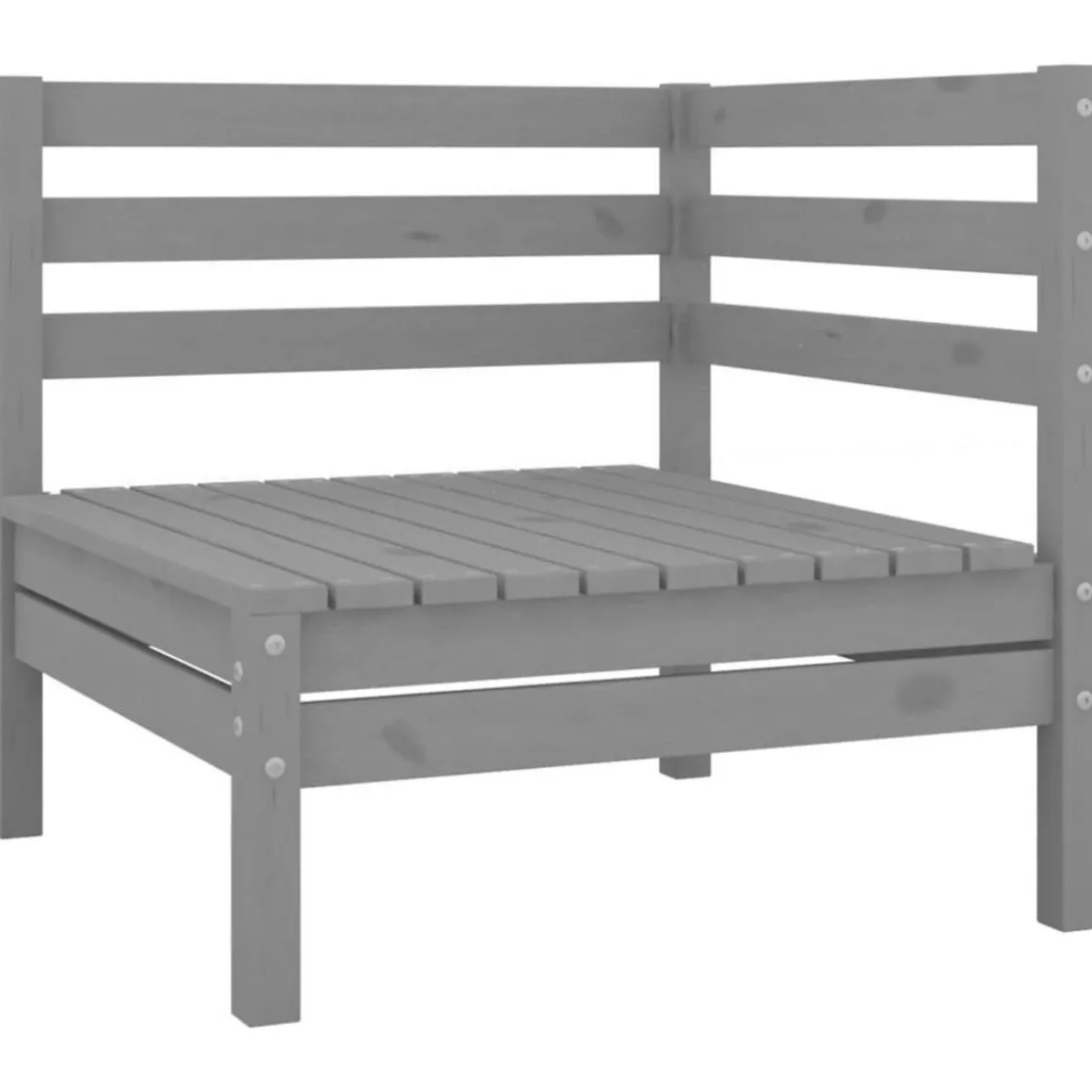 Salon de jardin 10 pcs Bois de pin massif Gris