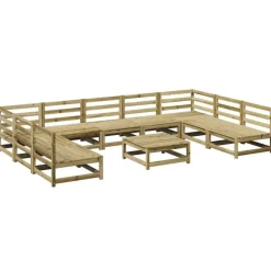Salon de jardin 10 pcs bois de pin impregne