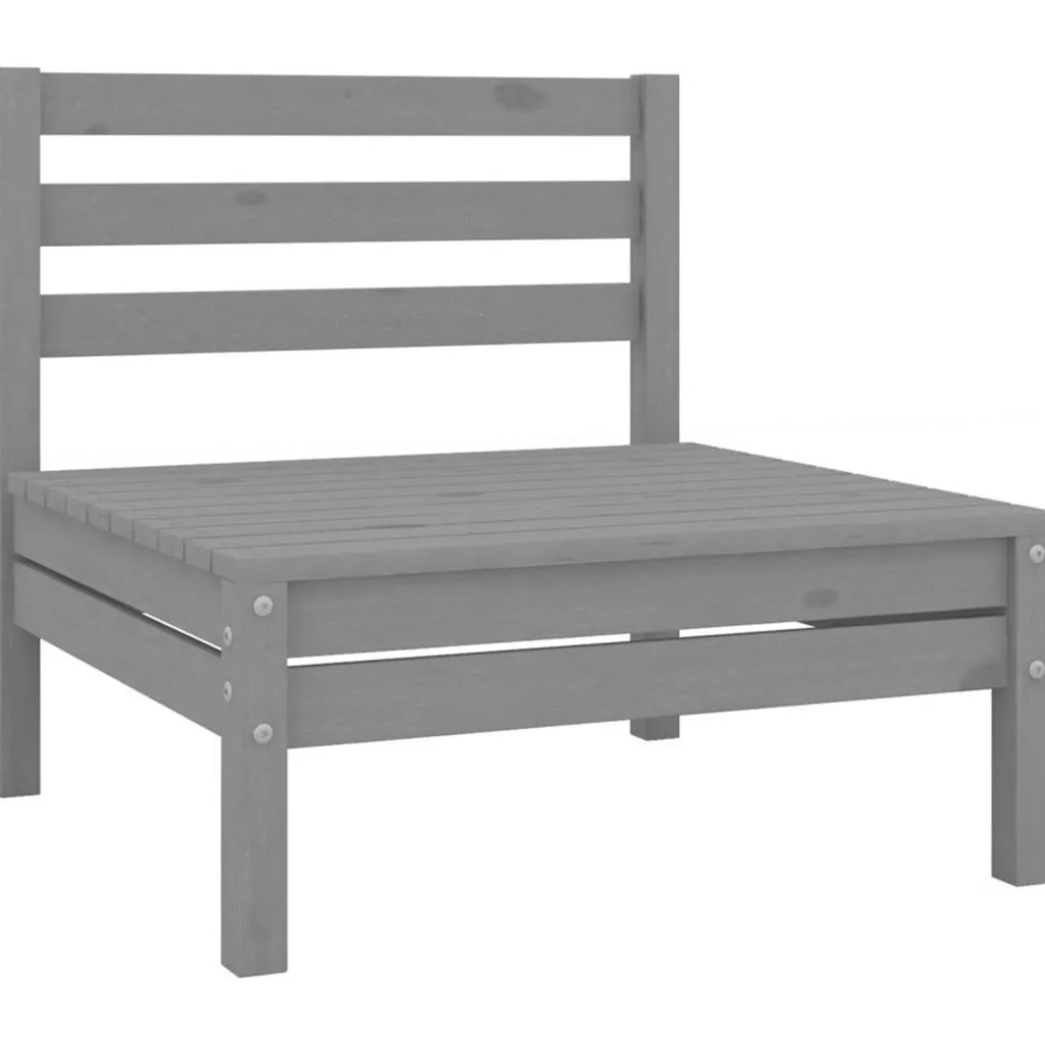 Salon de jardin 11 pcs Gris Bois de pin massif