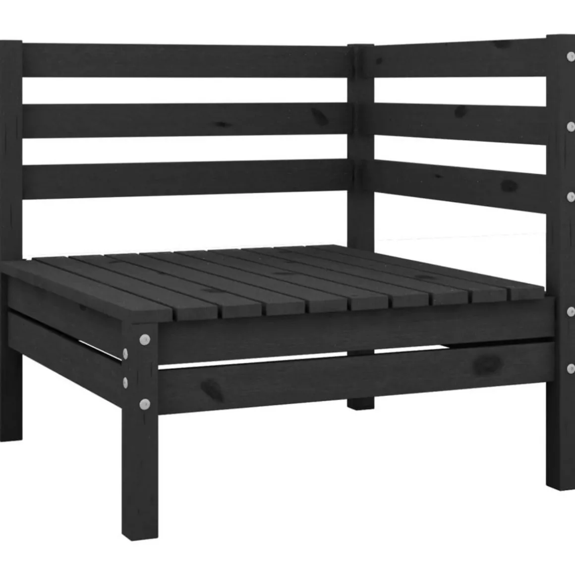 Salon de jardin 10 pcs Noir Bois de pin massif