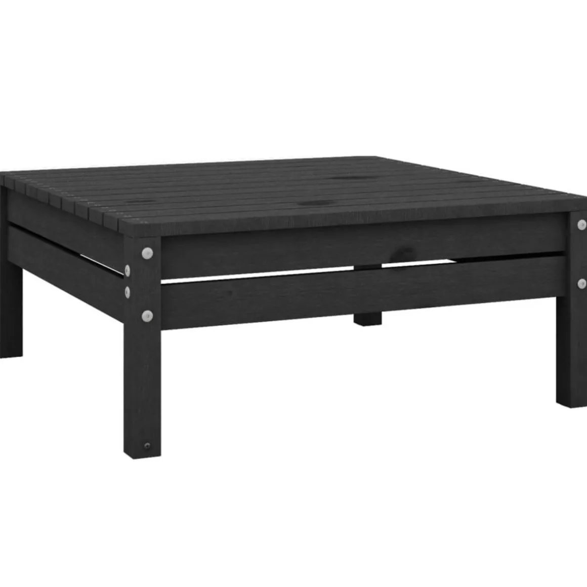 Salon de jardin 10 pcs Noir Bois de pin massif