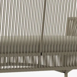 Salon de jardin 4 places 4 pièces style colonial table basse coussins inclus résine tressée filée aspect rotin taupe clair