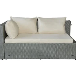 Salon de jardin bas en résine tressée Diya 3 places - Gris