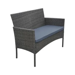 Salon de jardin bas résine Toronto 4 places - Gris foncé