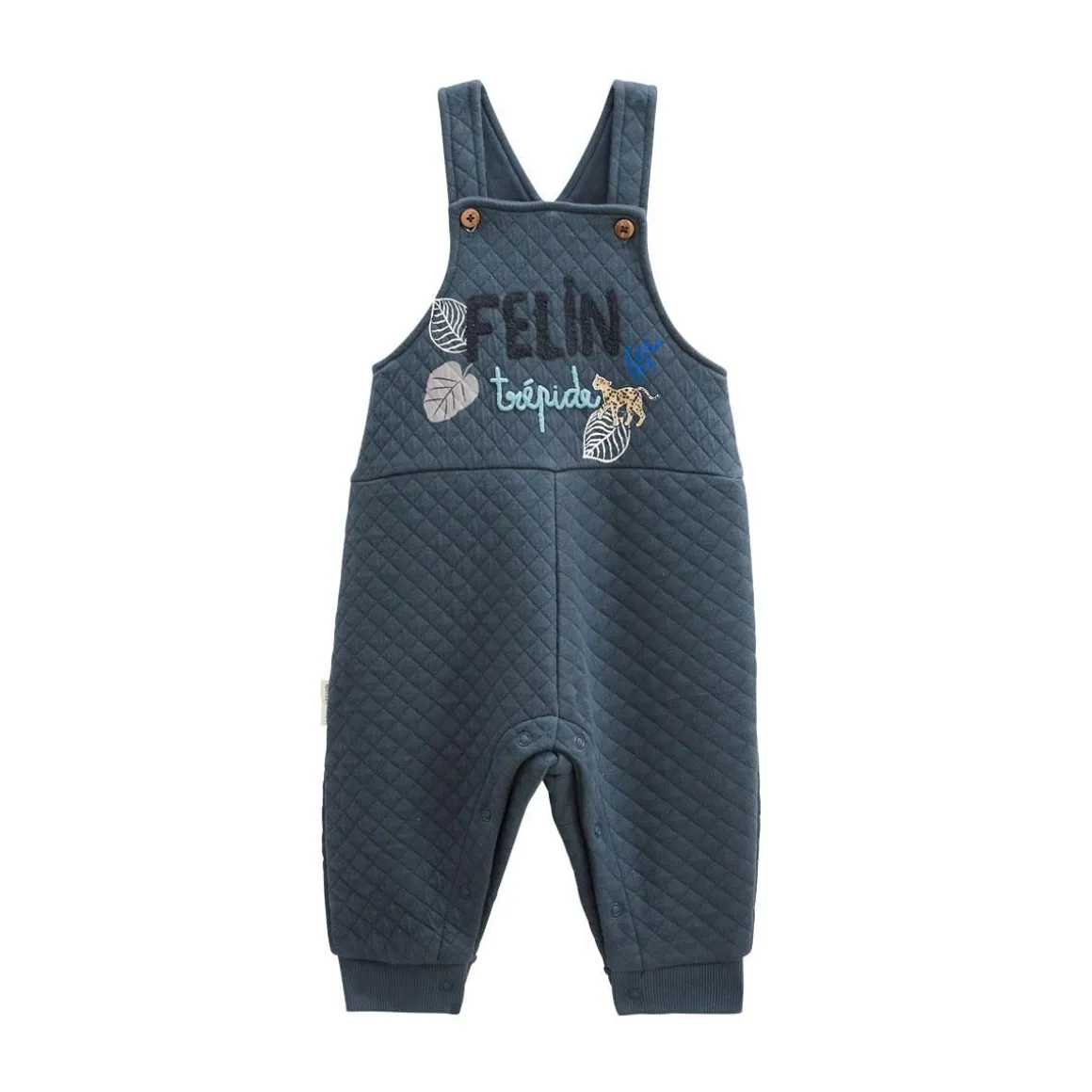 Salopette bébé en coton matelassé Félintrépide
