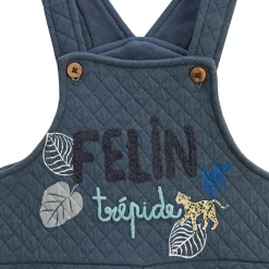 Salopette bébé en coton matelassé Félintrépide