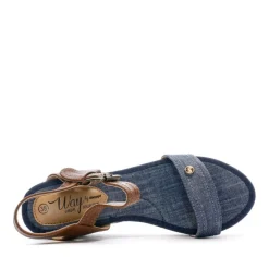 Sandales compensées Bleu Femme Beppi Wedge