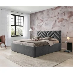 Santiago - lit coffre - 180x200 - sommier inclus - en velours