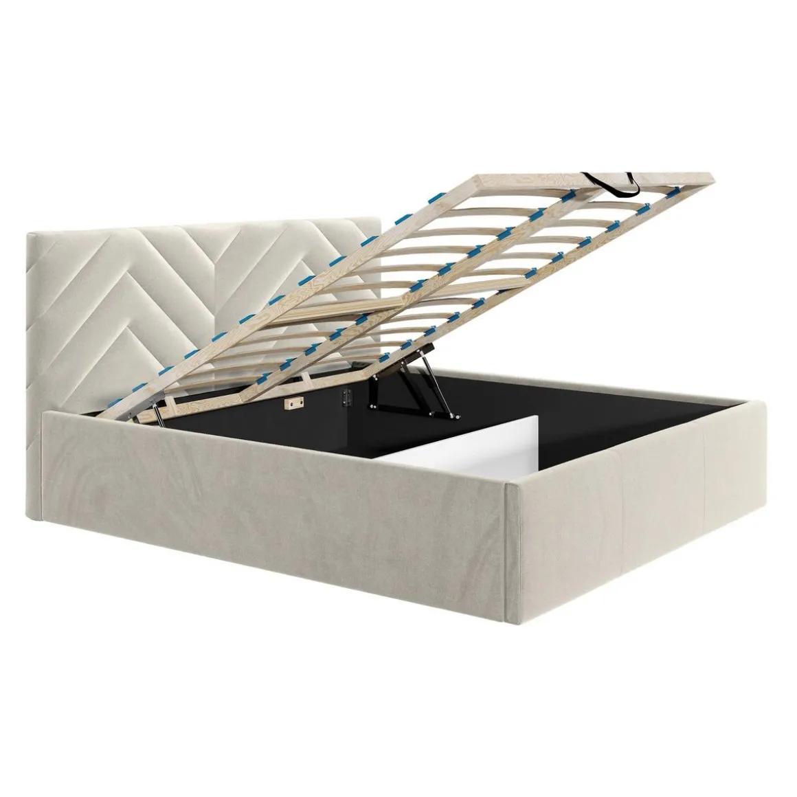 Santiago - lit coffre - 180x200 - sommier inclus - en velours