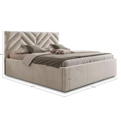 Santiago - lit coffre - 180x200 - sommier inclus - en velours