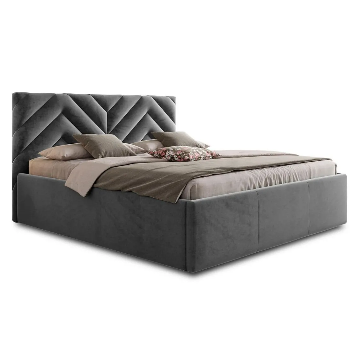 Santiago - lit coffre - 180x200 - sommier inclus - en velours