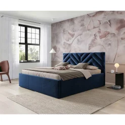 Santiago - lit coffre - 180x200 - sommier inclus - en velours