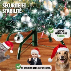 Sapin de Noël artificiel avec support métallique