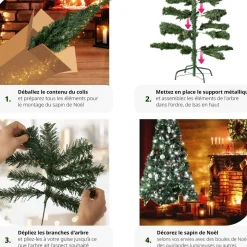 Sapin de Noël artificiel avec support métallique