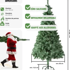 Sapin de Noël artificiel avec support métallique