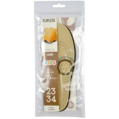 Semelles Enfant Cuir Taille 23/34cm Beige