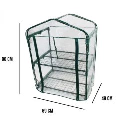 Serre de jardin 2 étagères 69 x 49 x 90 cm transparente en plastique PVC