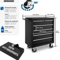 Servante d'atelier 5 tiroirs