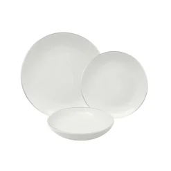 Service 18 pièces Filet Argent porcelaine
