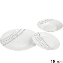 Service vaisselle 18 pièces LIGNES - Blanc