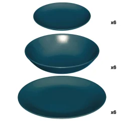 Service vaisselle 18 pièces COLORAMA - Bleu