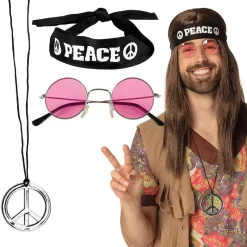 Set accessoires Peace (bandeau, lunettes et collier)