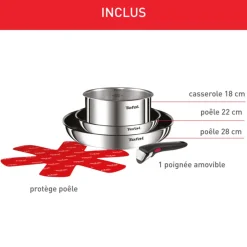 Set de 5 pièces, tous feux dont induction - Ingenio Emotion