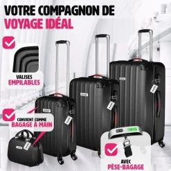 Set de valises rigides Cleo 4 pièces avec pèse-valise