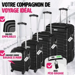 Set de valises rigides Mila 4 pièces avec pèse-bagages