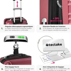 Set de valises rigides Mila 4 pièces avec pèse-bagages