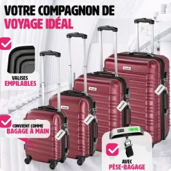Set de valises rigides Mila 4 pièces avec pèse-bagages