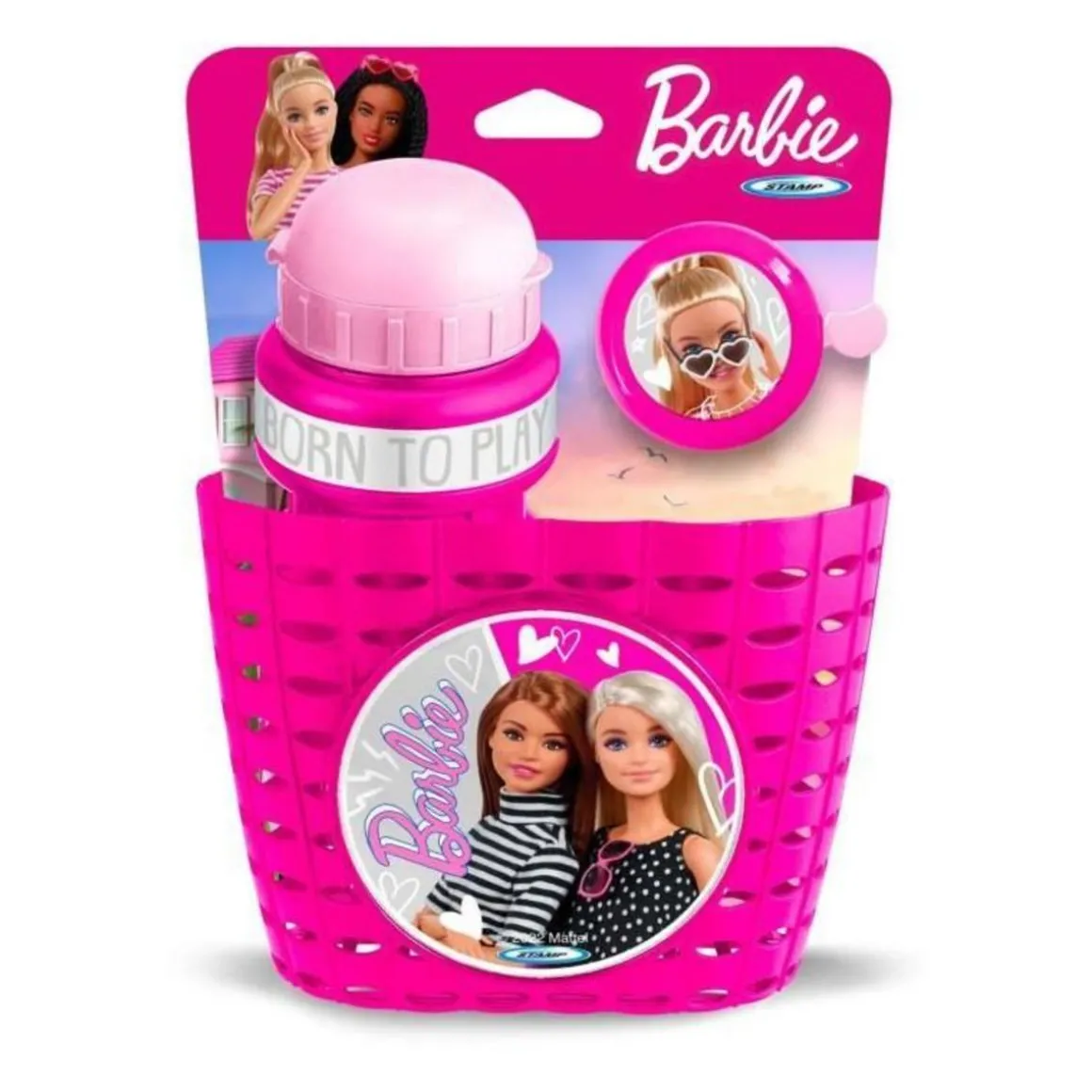 Set ludique comprenant une Corbeille + un bidon + une sonnette - MATTEL - BARBIE