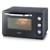SEVERIN TO 2073 Four posable XXL a Chaleur Tournante 60 L avec pierre a pizza et tournebroche, 2 200 W, Minuteur 120 min, Noir/I