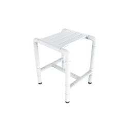 Siège de douche mobile inox - extérieur polyamide antibactérien 4 pieds