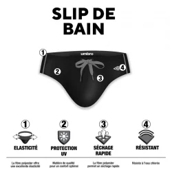 Slip de bain homme avec surpiqûres couleurs