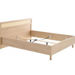 Sliven - lit - 160x200 cm - bois et cannage