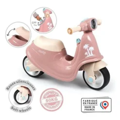 Smoby - Porteur scooter Rose - Coffre a Jouets - Roues silencieuses Dés 2ans