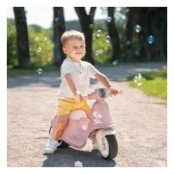 Smoby - Porteur scooter Rose - Coffre a Jouets - Roues silencieuses Dés 2ans