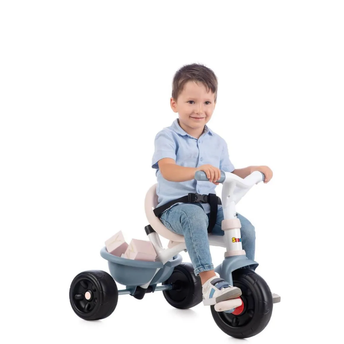 SMOBY Tricycle enfant évolutif Be Fun Confort - Structure métal - Bleu