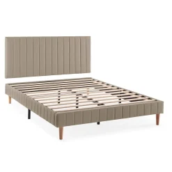 Sommier + tête de lit Eris 140x190 cm Beige