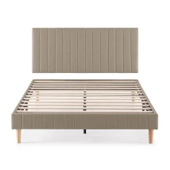Sommier + tête de lit Eris 140x190 cm Beige