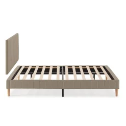 Sommier + tête de lit Eris 140x190 cm Beige